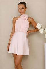 Infinite Charm Halter Mini Dress Pink