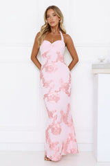 Love Muse Halter Maxi Dress Pink