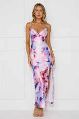 Party In Brooklyn Satin Maxi Dress Purple