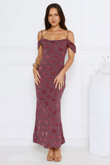 Petal Kiss Off Shoulder Maxi Dress Purple