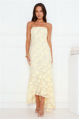 Urban Petal Strapless Maxi Dress Yellow